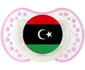 Drapeau Libye Sucette LOVI Dynamic Blanc-rose phosphorescente