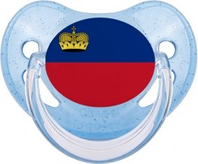 Drapeau Liechtenstein Tétine Physiologique Bleue à paillette