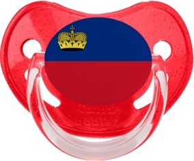 Drapeau Liechtenstein Tétine Physiologique Rouge à paillette