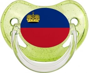 Drapeau Liechtenstein Tétine Physiologique Vert à paillette