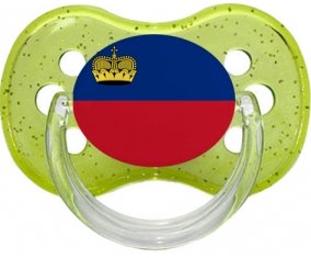 Drapeau Liechtenstein Sucete Cerise Vert à paillette