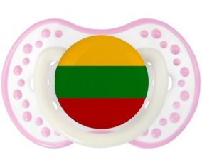 Drapeau Lituanie Tétine LOVI Dynamic Blanc-rose phosphorescente
