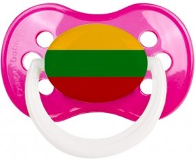 Drapeau Lituanie Sucette Anatomique Rose foncé classique