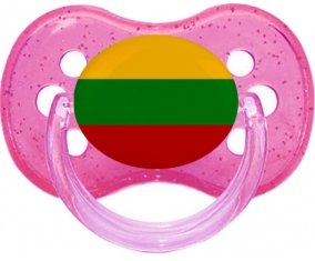 Drapeau Lituanie Sucette Cerise Rose à paillette