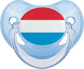 Drapeau Luxembourg Sucette Physiologique Bleue à paillette