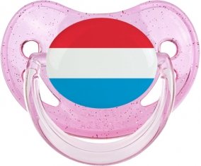 Drapeau Luxembourg Sucette Physiologique Rose à paillette