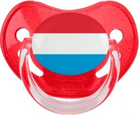 Drapeau Luxembourg Sucette Physiologique Rouge à paillette