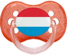 Drapeau Luxembourg Sucette Cerise Rouge à paillette