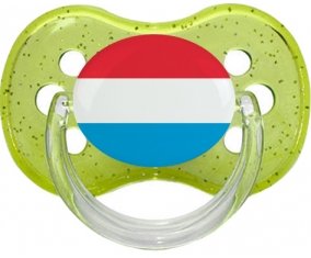 Drapeau Luxembourg Sucette Cerise Vert à paillette