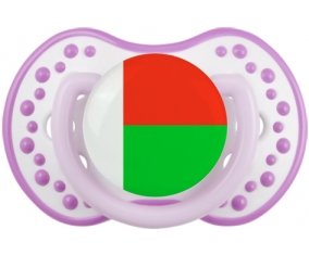 Drapeau Madagascar Sucette LOVI Dynamic Blanc-mauve classique