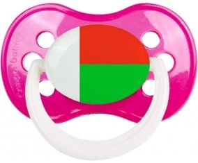 Drapeau Madagascar Sucette Anatomique Rose foncé classique