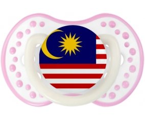 Drapeau Malaisie Tétine LOVI Dynamic Blanc-rose phosphorescente