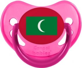 Drapeau Maldives Sucette Physiologique Rose phosphorescente