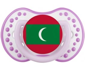Drapeau Maldives Sucette LOVI Dynamic Blanc-mauve classique