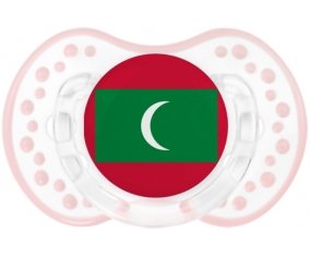 Drapeau Maldives Sucette LOVI Dynamic Retro-blanc-rose-tendre classique