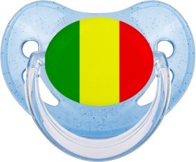Drapeau Mali Sucette Physiologique Bleue à paillette
