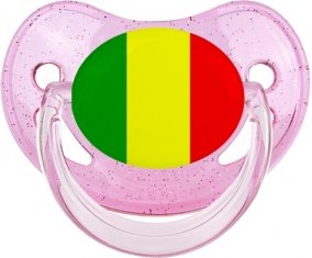 Drapeau Mali Sucette Physiologique Rose à paillette