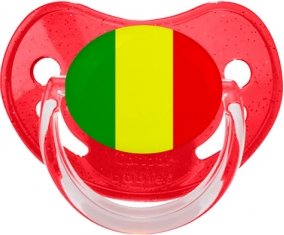 Drapeau Mali Sucette Physiologique Rouge à paillette