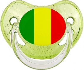 Drapeau Mali Sucette Physiologique Vert à paillette