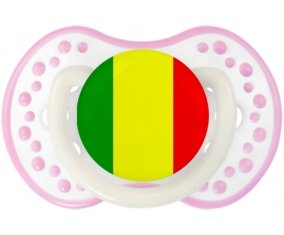 Drapeau Mali Sucette LOVI Dynamic Blanc-rose phosphorescente