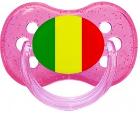 Drapeau Mali Tétine Cerise Rose à paillette