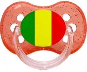 Drapeau Mali Tétine Cerise Rouge à paillette