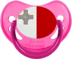 Drapeau Malte Tétine Physiologique Rose phosphorescente
