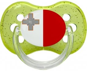 Drapeau Malte Sucete Cerise Vert à paillette