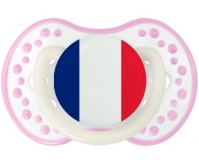 Drapeau Martinique Sucette LOVI Dynamic Blanc-rose phosphorescente