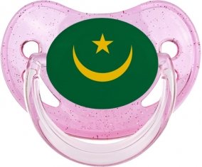 Drapeau Mauritanie Sucette Physiologique Rose à paillette
