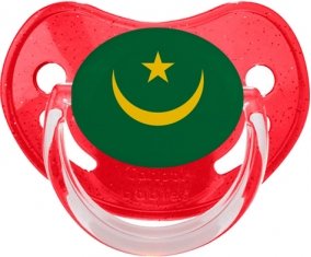 Drapeau Mauritanie Sucette Physiologique Rouge à paillette