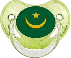 Drapeau Mauritanie Sucette Physiologique Vert à paillette