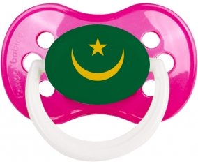 Drapeau Mauritanie Sucette Anatomique Rose foncé classique