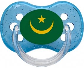Drapeau Mauritanie Tétine Cerise Bleu à paillette