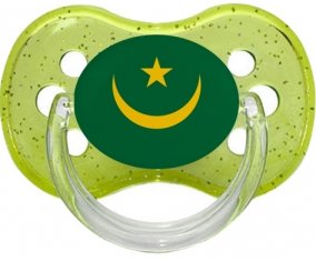 Drapeau Mauritanie Tétine Cerise Vert à paillette