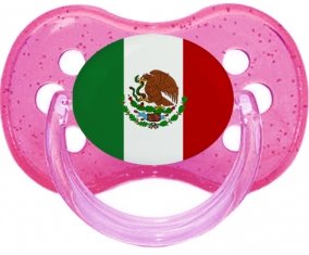 Drapeau Mexique Sucette Cerise Rose à paillette