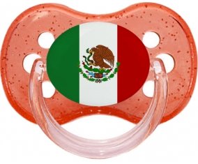 Drapeau Mexique Sucette Cerise Rouge à paillette