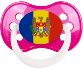 Drapeau Moldavie Sucette Anatomique Rose foncé classique
