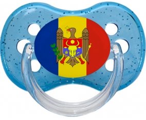 Drapeau Moldavie Tétine Cerise Bleu à paillette