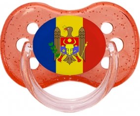 Drapeau Moldavie Tétine Cerise Rouge à paillette