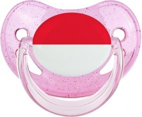 Drapeau Monaco Tétine Physiologique Rose à paillette
