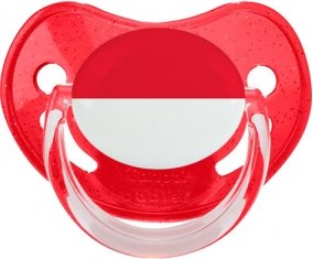 Drapeau Monaco Tétine Physiologique Rouge à paillette