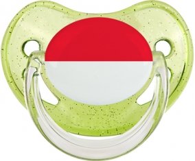 Drapeau Monaco Tétine Physiologique Vert à paillette