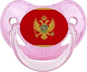 Drapeau Monténégro Sucete Physiologique Rose à paillette