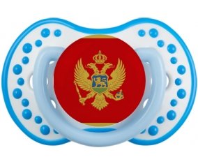 Drapeau Monténégro Tétine LOVI Dynamic Blanc-bleu phosphorescente