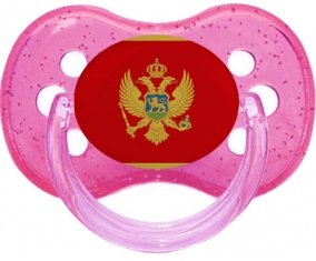 Drapeau Monténégro Sucette Cerise Rose à paillette