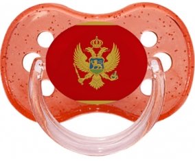 Drapeau Monténégro Sucette Cerise Rouge à paillette
