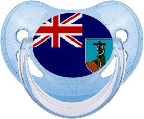 Drapeau Montserrat Sucette Physiologique Bleue à paillette