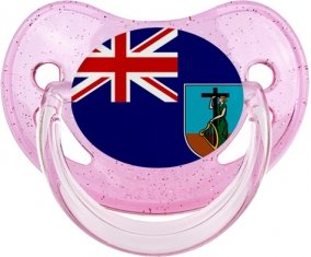 Drapeau Montserrat Sucette Physiologique Rose à paillette