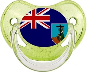 Drapeau Montserrat Sucette Physiologique Vert à paillette